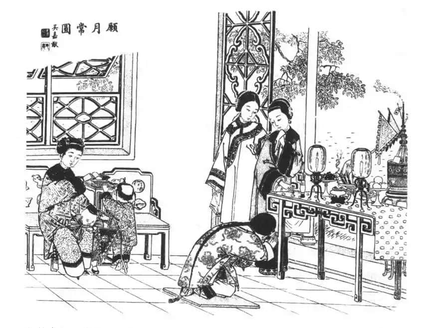 清末《吴友如画宝·愿月常圆》的中秋拜月 清末《吴友如画宝·愿月常圆》的中秋拜月